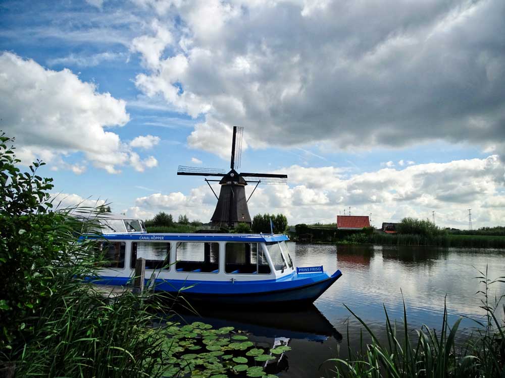 Kinderdijk Molino Barco Holanda - Países Bajos
